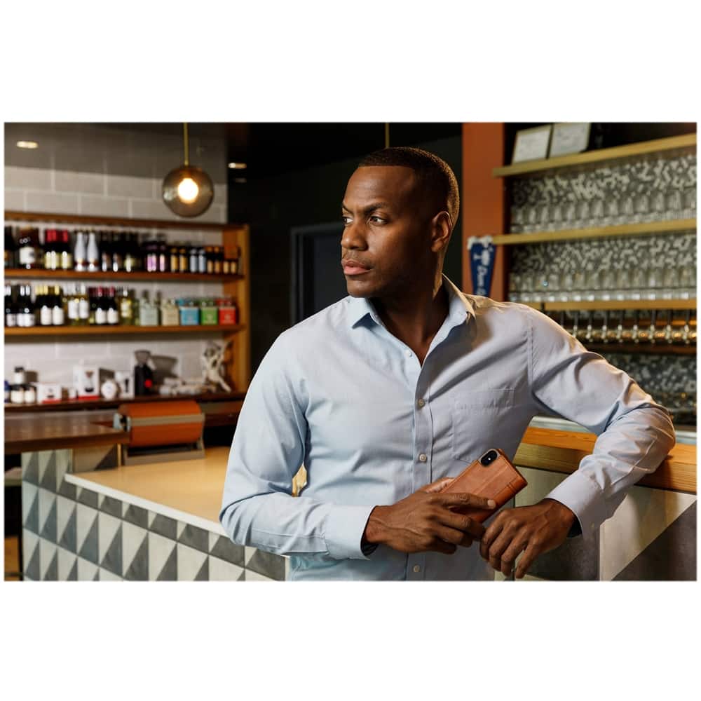 journal case for apple iphone x - cognac journal case for apple iphone x - cognac