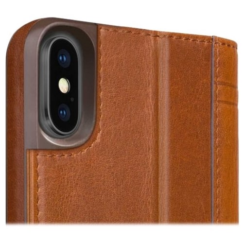 journal case for apple iphone x - cognac