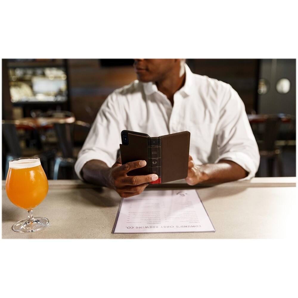 bookbook case for apple iphone x and xs - brown