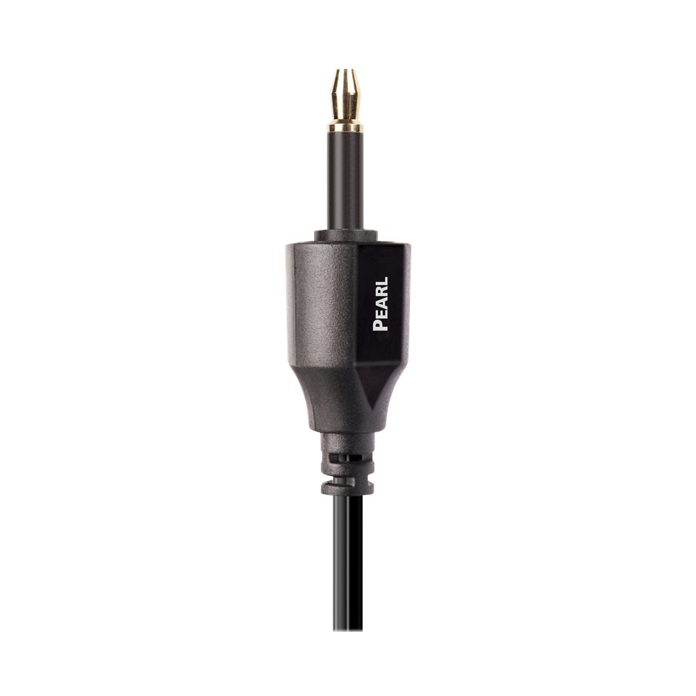 Left View: AudioQuest - OptiLink 5' Toslink Fiber-Optic Cable - Black/Gray Stripe