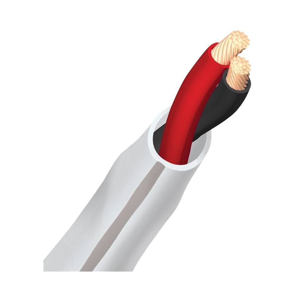 Left. AudioQuest - SLiP 100' In-Wall Speaker Cable - White/Silver Stripe.