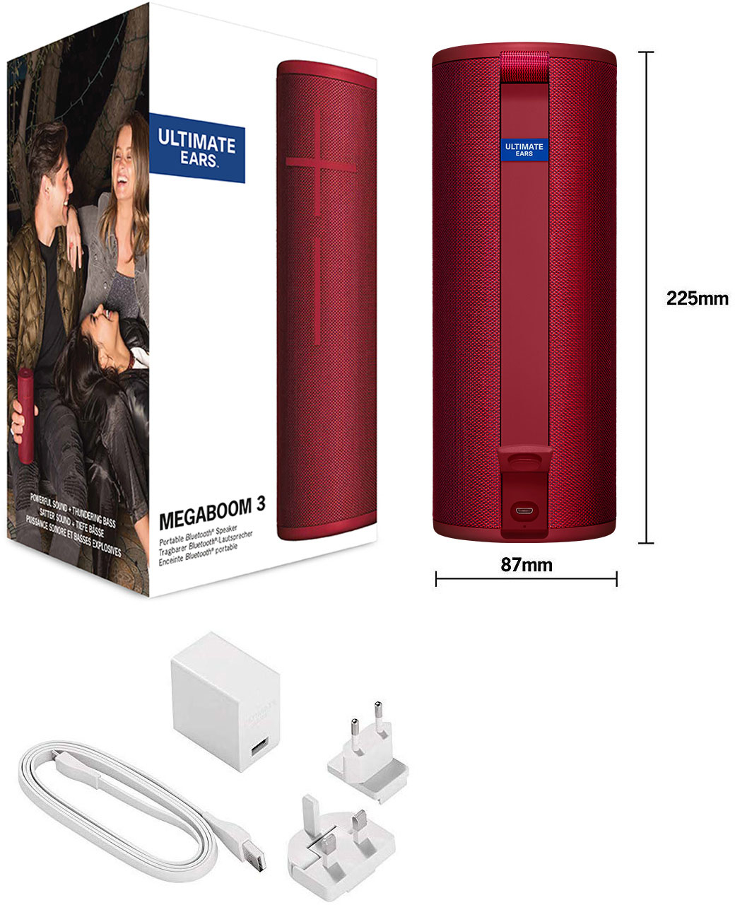 Ultimate Ears MEGABOOM 3 Wireless Bluetooth with Waterproof/Dustproof Design Sunset Red 984-001394 - Best Buy