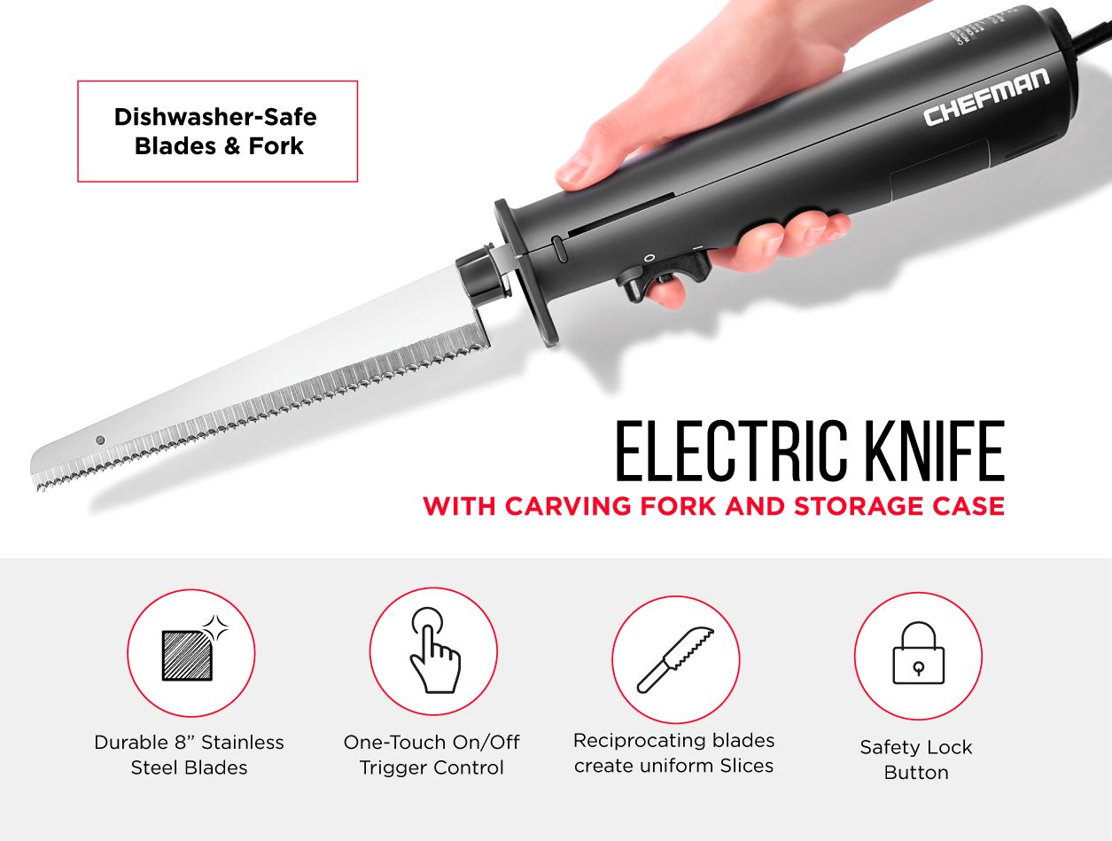 CHEFMAN Electric Knife Black/Stainless Steel RJ52 - Best Buy