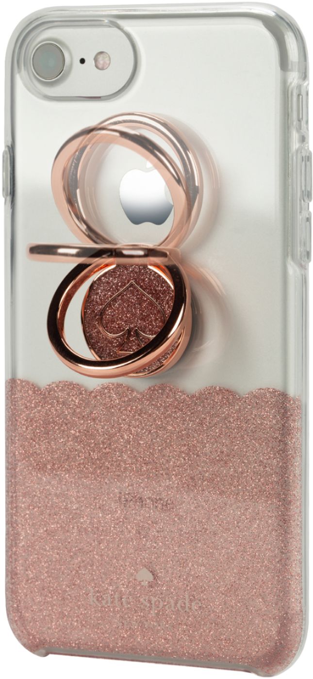 Best Buy Kate Spade New York Hardshell Case Ring For Apple Iphone X And Xs Scallop Rose Gold Glitter Clear Ks Gftset 039