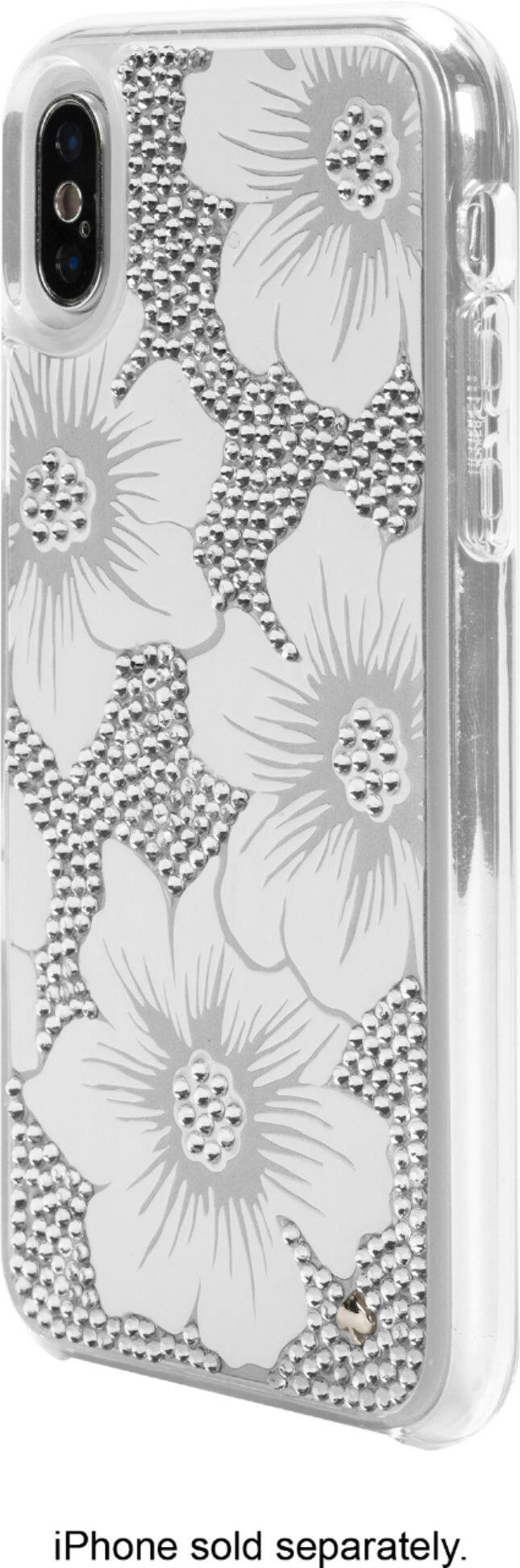 Front. kate spade new york - Protective Case for Apple® iPhone® X and XS - Hollyhock Glitz.