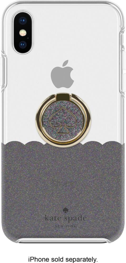 hardshell case + ring for apple iphone x and xs - scallop black multi/clear hardshell case + ring for apple iphone x and xs - scallop black multi/clear