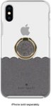 Front Zoom. kate spade new york - Hardshell Case + Ring for Apple® iPhone® X and XS - Scallop Black Multi/Clear.
