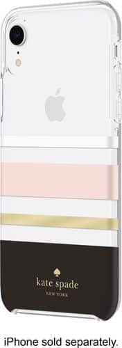 kate spade new york - Protective Case for Apple® iPhone® XR - Charlotte Stripe Black-Front_Standard 
