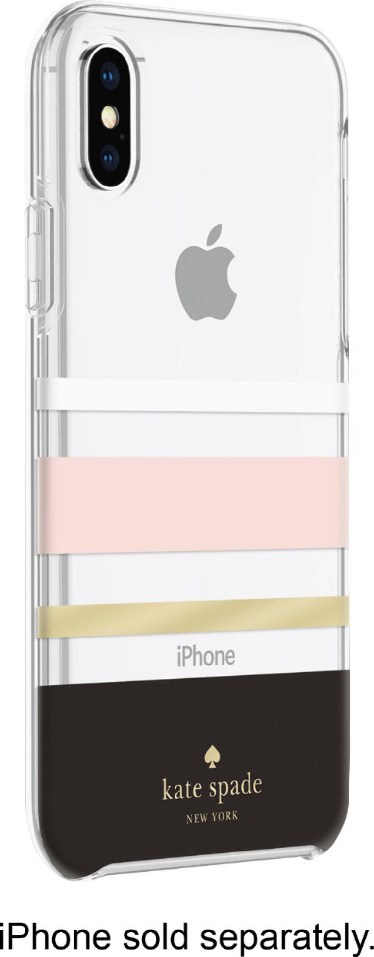 Angle. kate spade new york - Case for Apple® iPhone® XS Max - Charlotte Stripe Black.