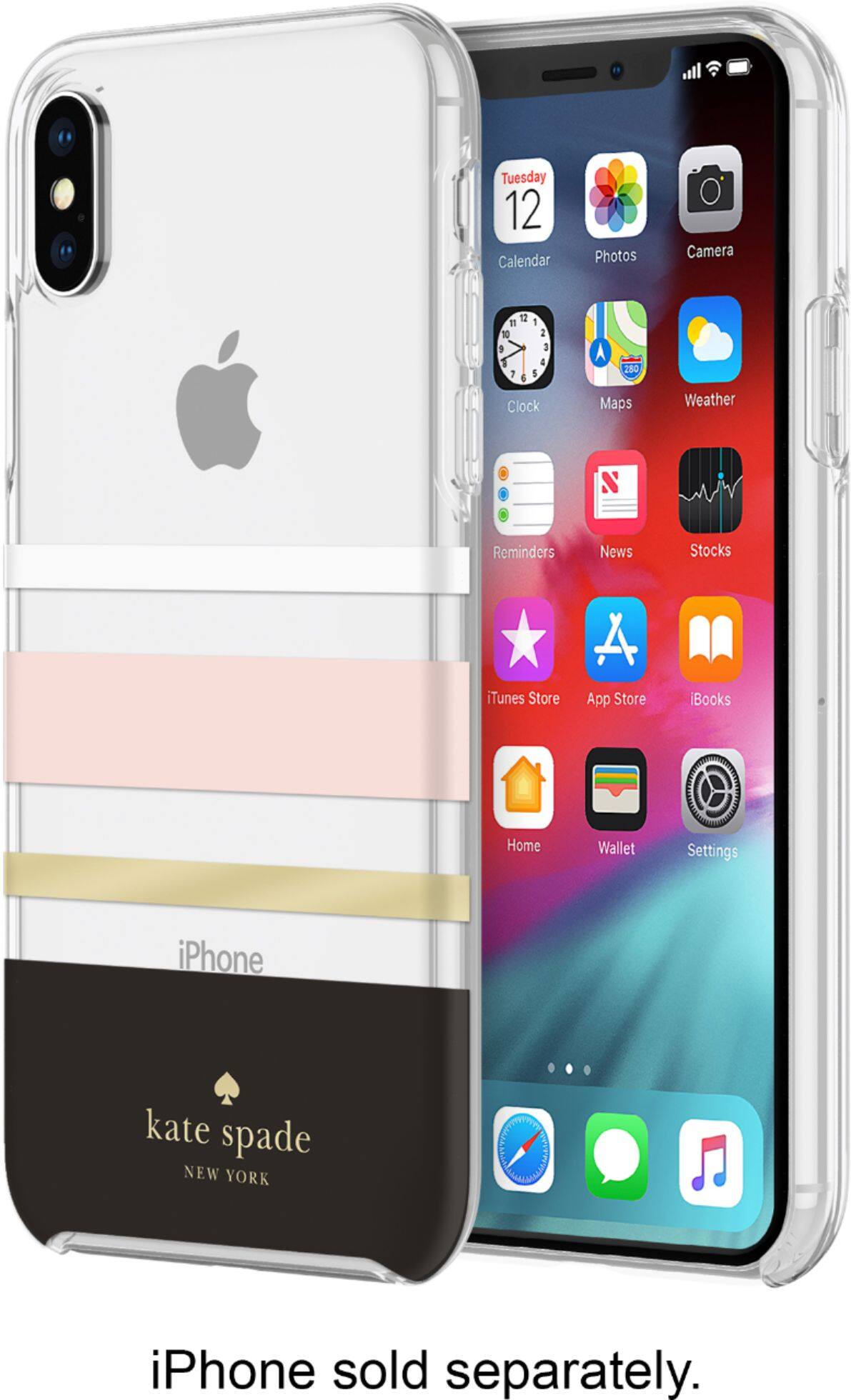 Alt View 12. kate spade new york - Case for Apple® iPhone® XS Max - Charlotte Stripe Black.