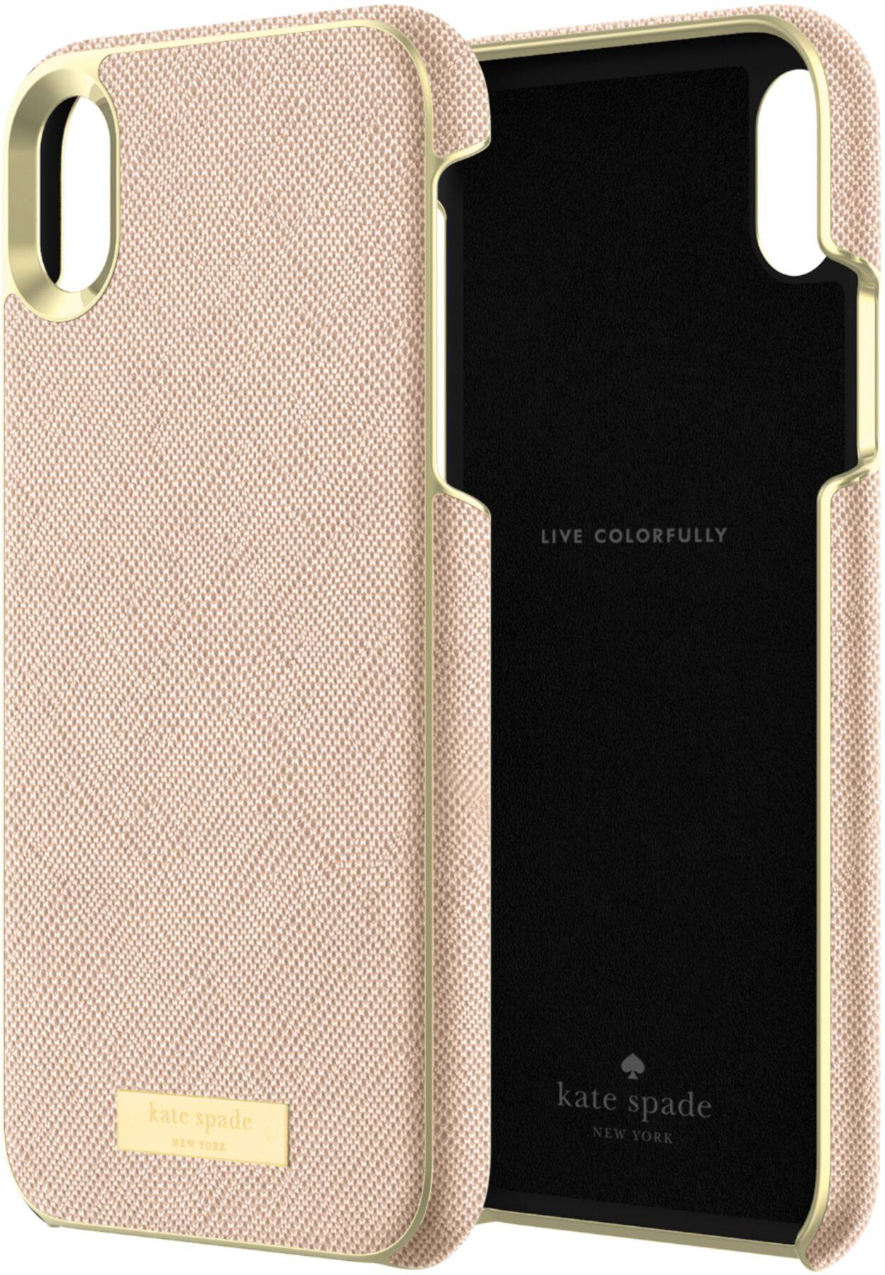 Alt View 11. kate spade new york - Protective Case for Apple® iPhone® XR - Saffiano Rose Gold.