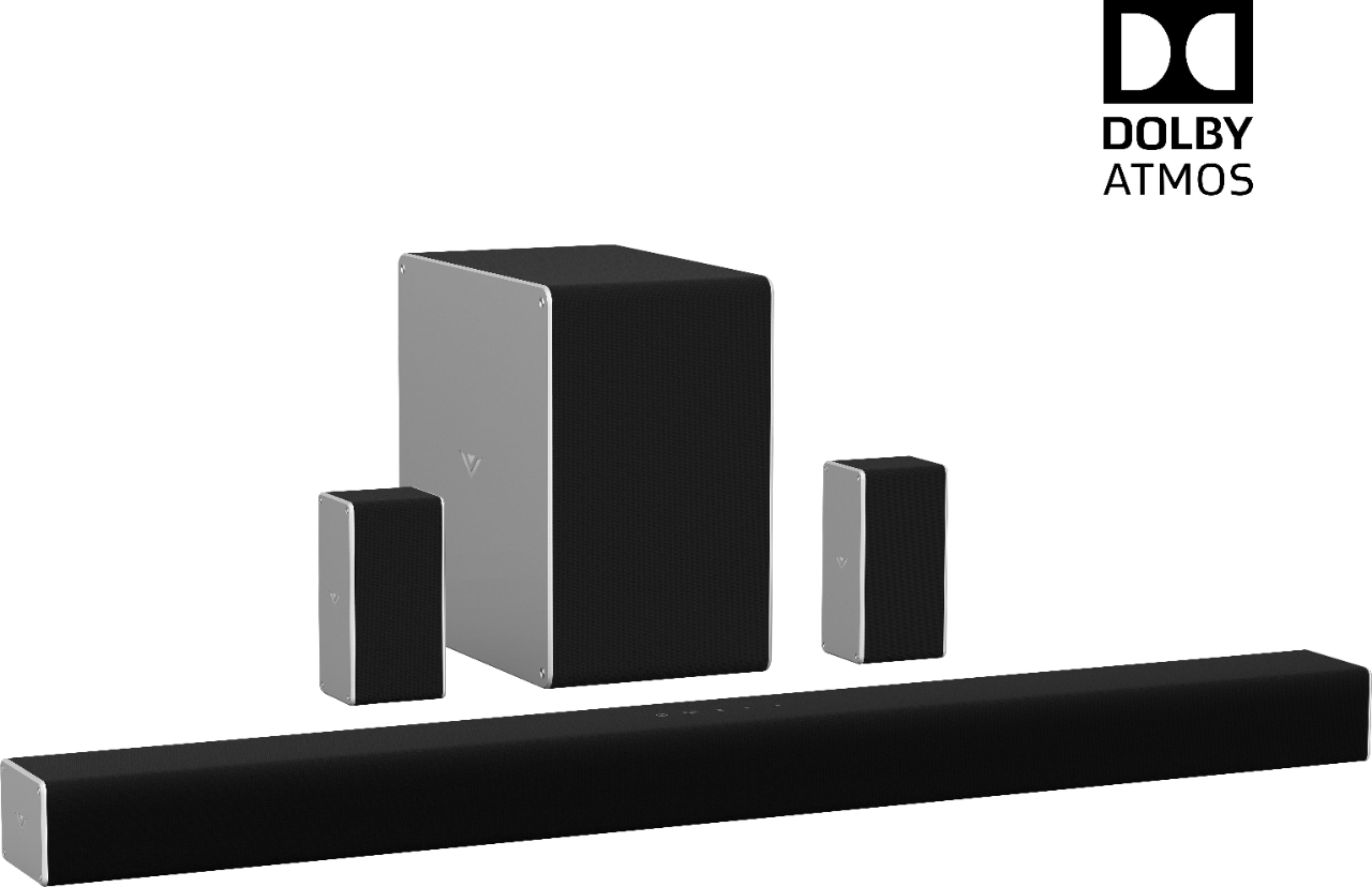 Angle View: VIZIO - 5.1.2-Channel Soundbar with Wireless Subwoofer and Dolby Atmos - Black