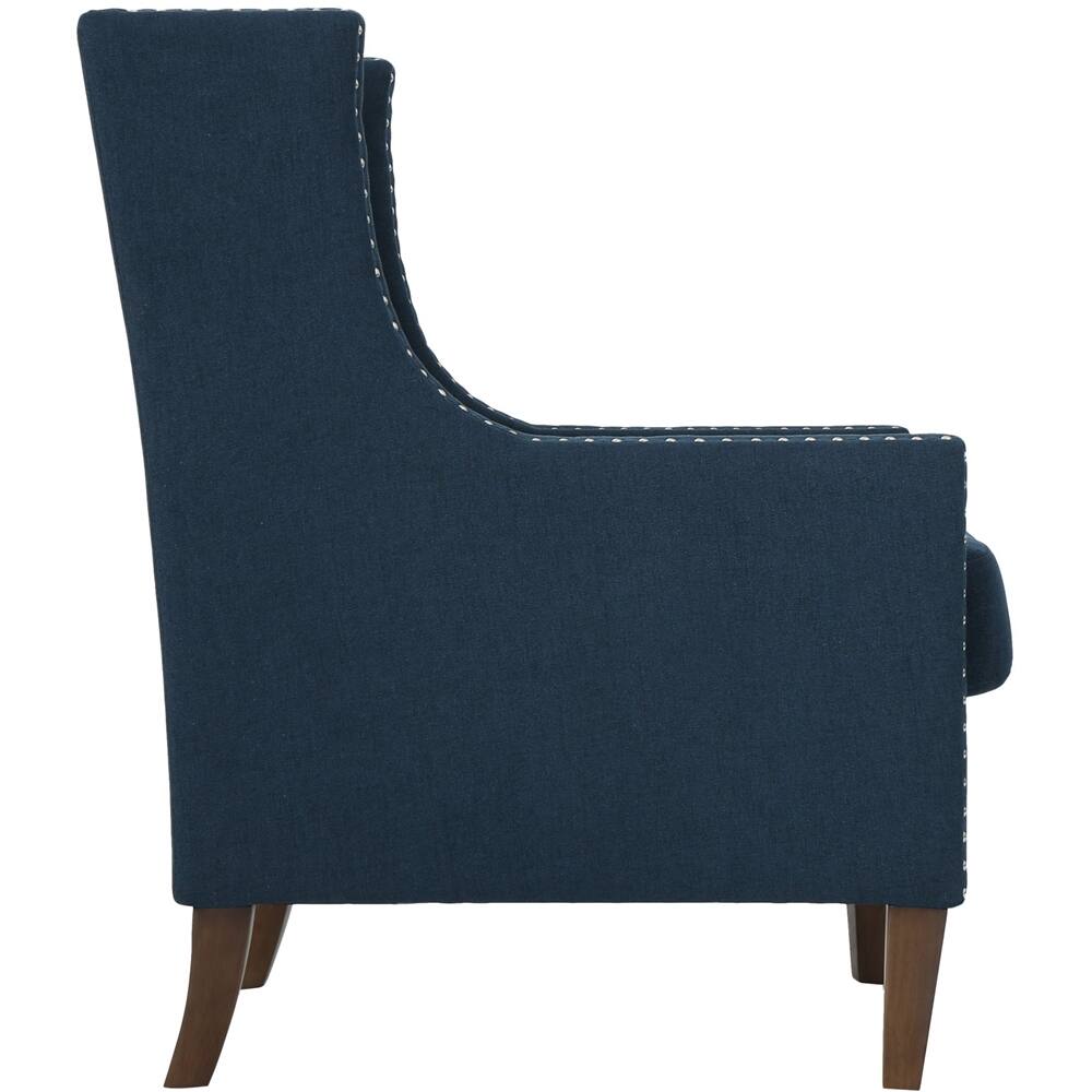 Left View: Noble House - Bluefield Arm Chair - Navy Blue