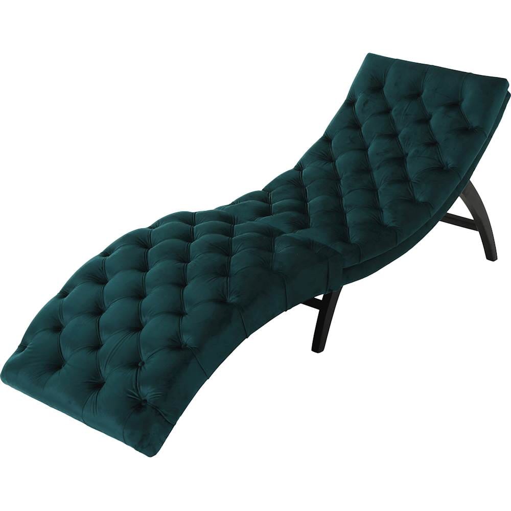 Left View: Noble House - Janesville Tufted Chaise Lounge - Teal