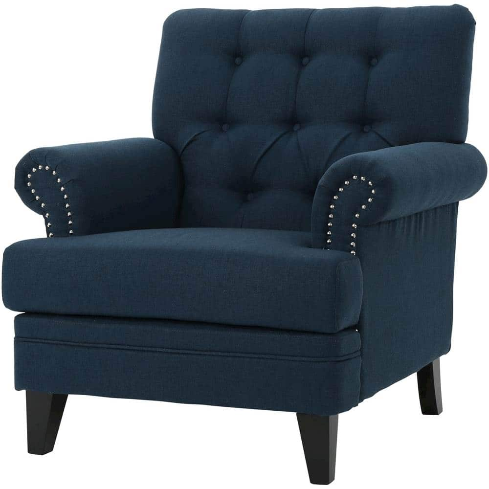 Left View: Noble House - Fultondale Club Chair - Navy Blue