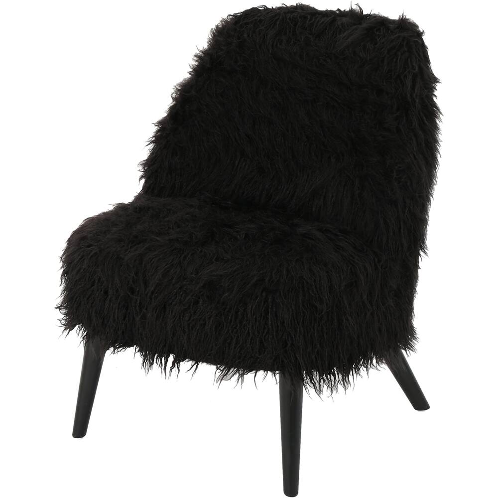 fluffy chair black