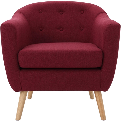 Noble House - Bakersfield 100% Polyester Armchair - Deep Red