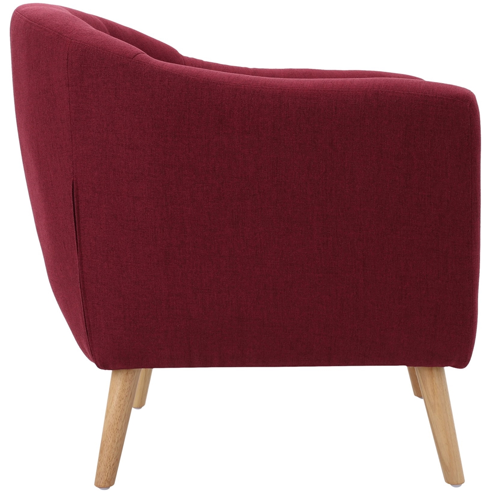 Left View: Noble House - Bakersfield 100% Polyester Armchair - Deep Red