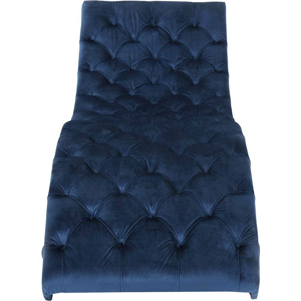 Left View: Noble House - Janesville Tufted Chaise Lounge - Cobalt