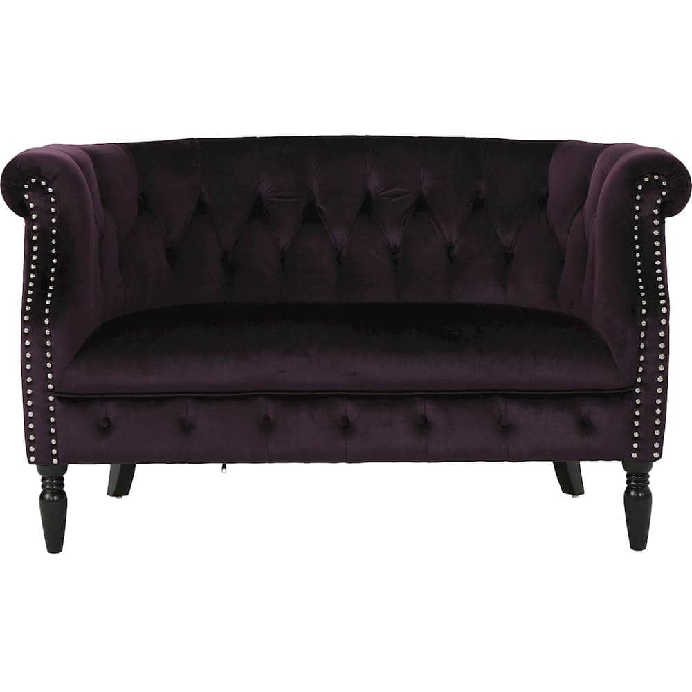 Best Buy Noble House Victoria New Velvet Loveseat Blackberry 302212