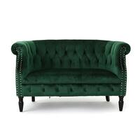 Noble House - Victoria New Velvet Loveseat - Emerald - Front_Zoom