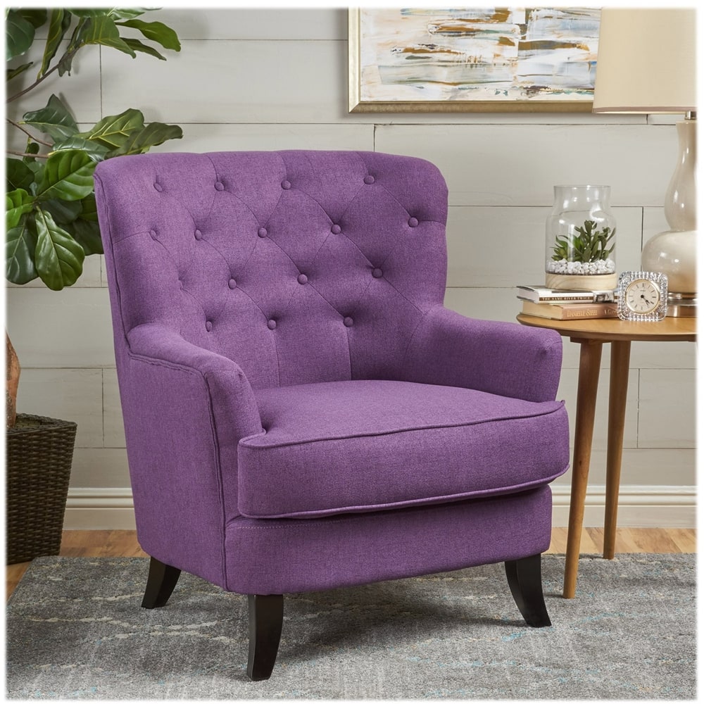 Left View: Noble House - Randolph Club Chair - Purple