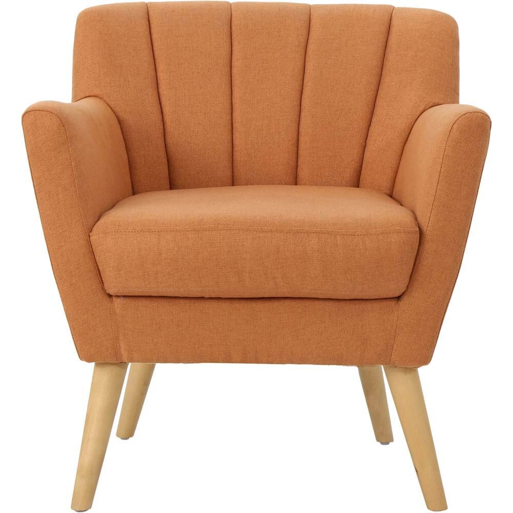 orange fabric armchair