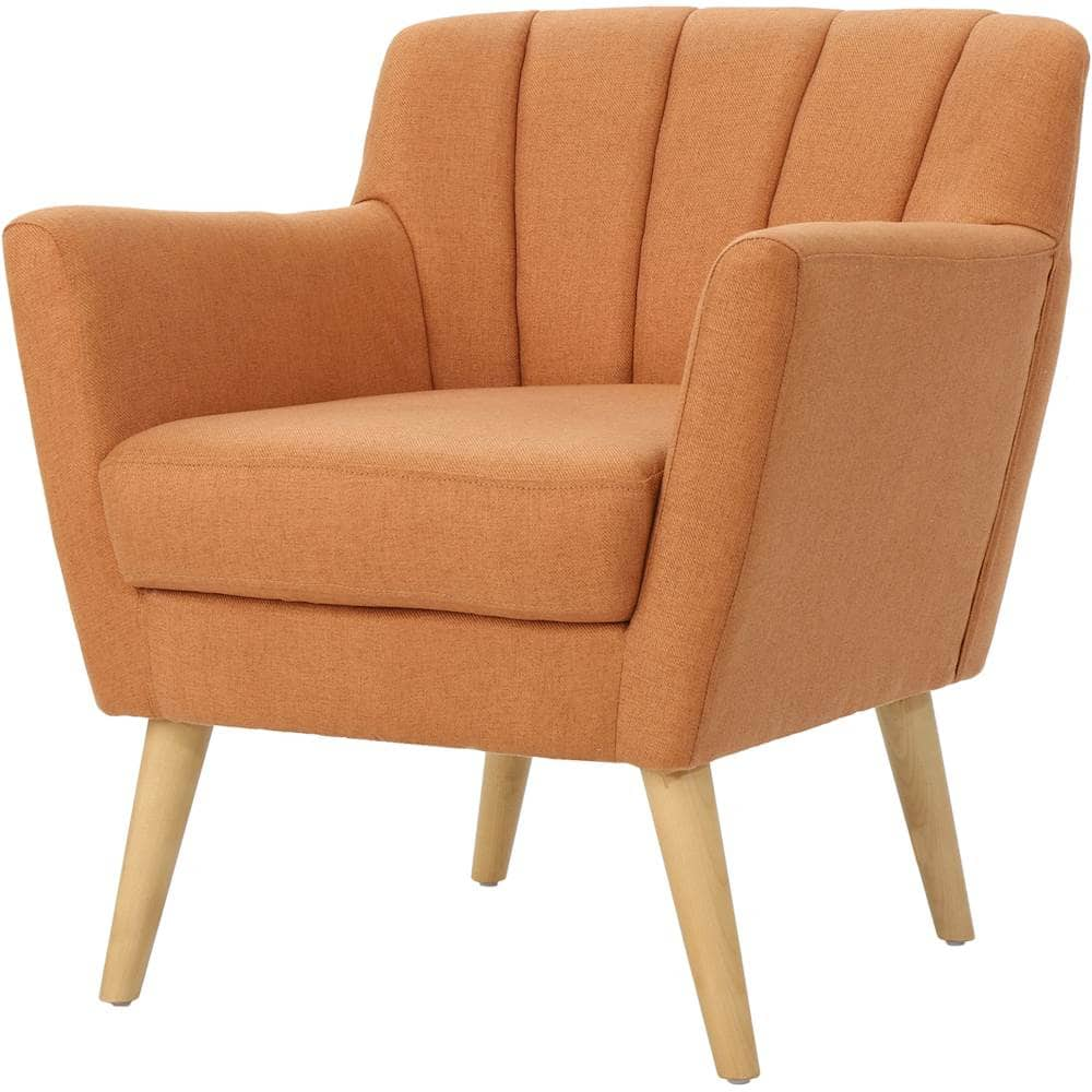 Left View: Noble House - Franklin Club Fabric Armchair - Orange