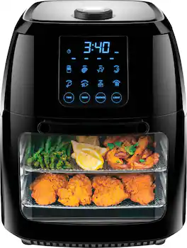 Chefman - 6L Digital Air Fryer, Dehydrator, Rotisserie Combo - Black