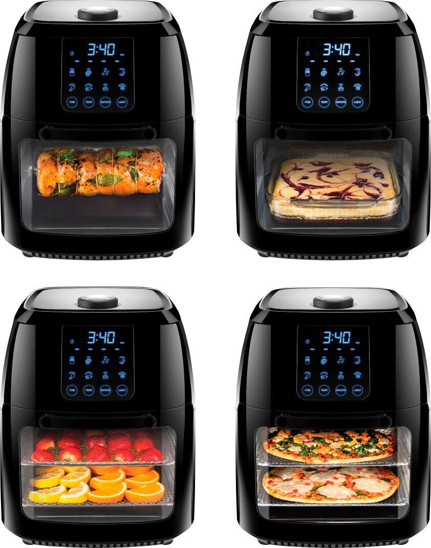 Alt View 15. Chefman - 6L Digital Air Fryer, Dehydrator, Rotisserie Combo - Black.