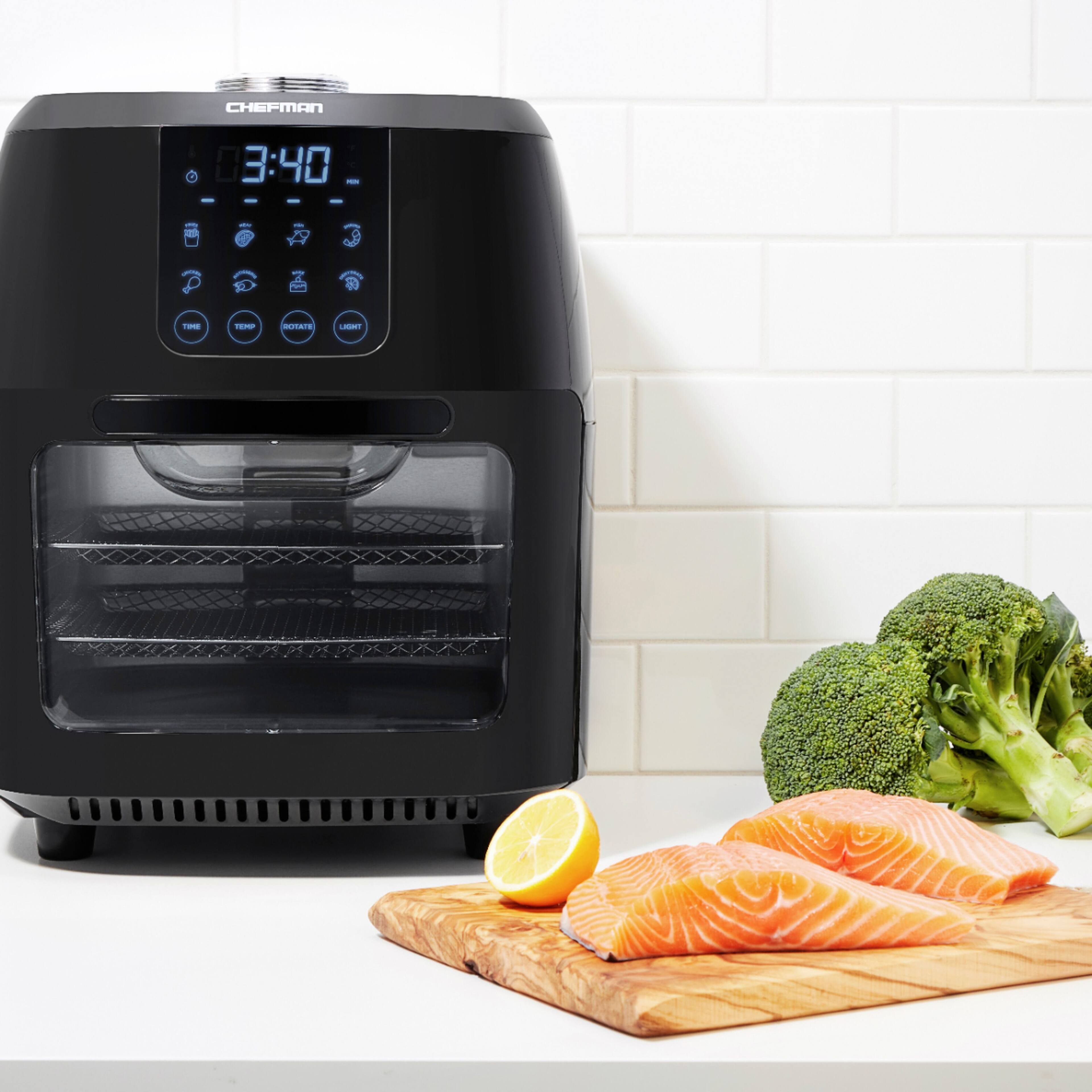 Alt View 16. Chefman - 6L Digital Air Fryer, Dehydrator, Rotisserie Combo - Black.