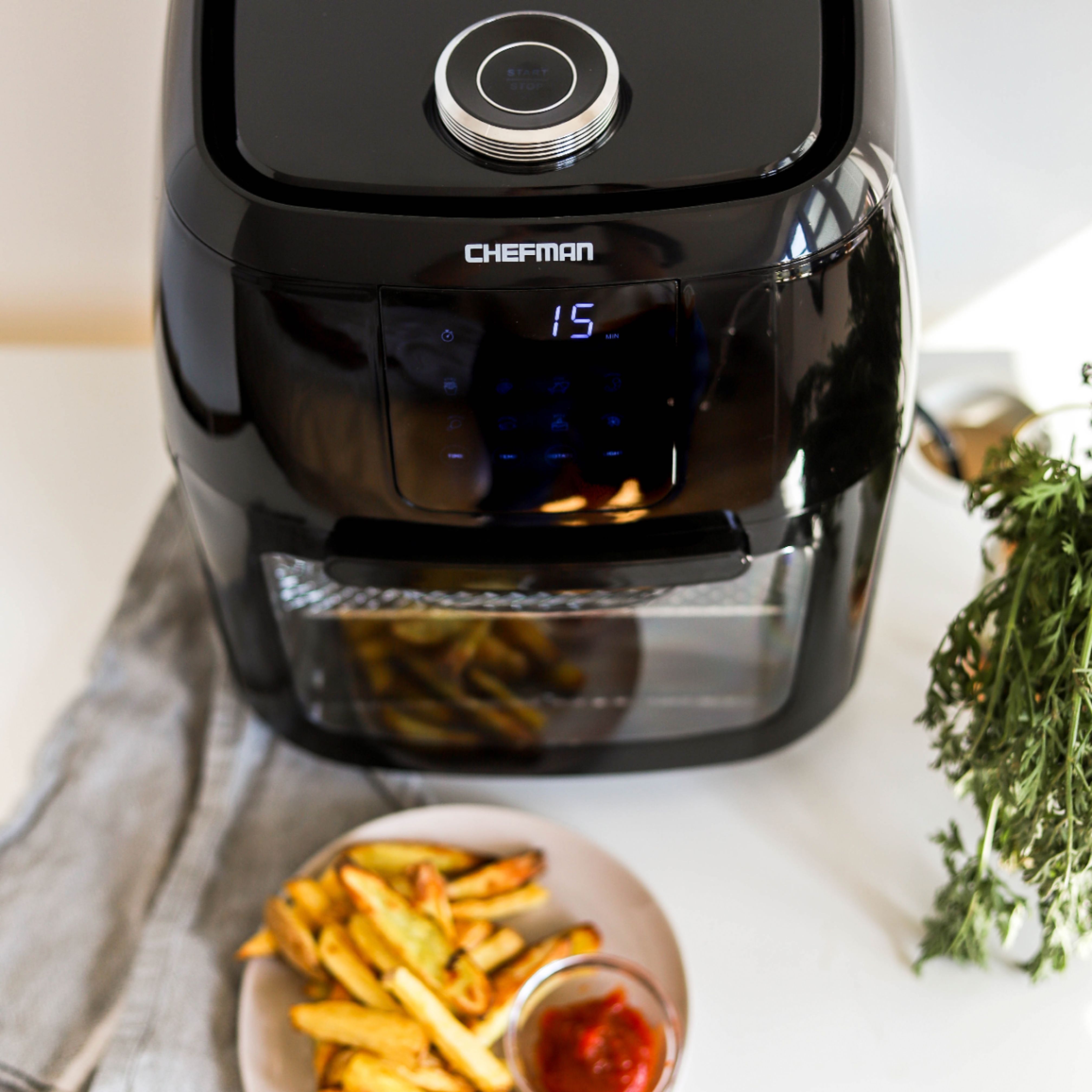 Chefman 6.3-Qt 4-In-1 Digital Air Fryer+, Rotisserie, Dehydrator,  Convection Oven, XL Family Size, 8 Touch Screen Presets, BPA-Free, Auto  Shutoff