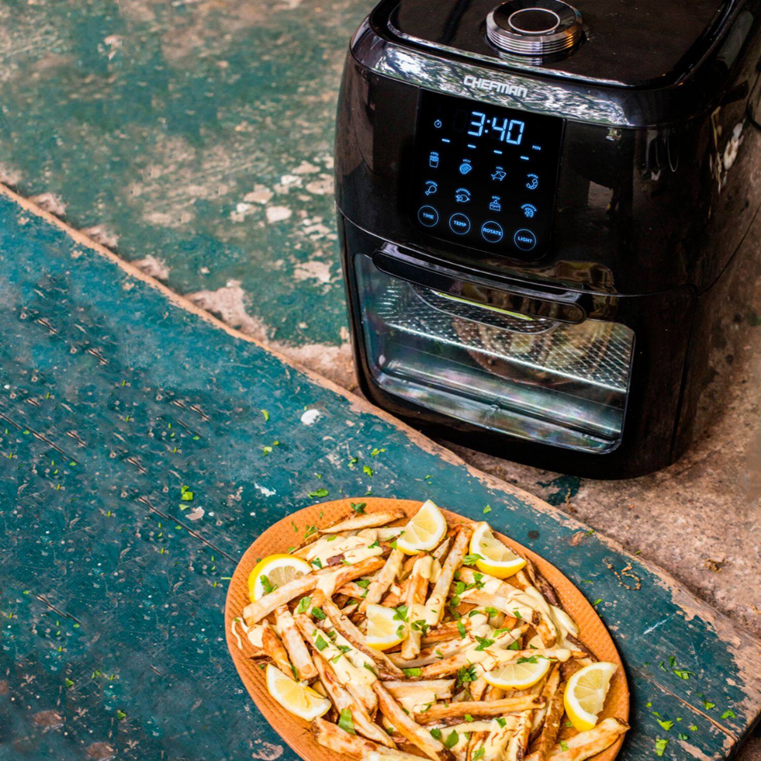 Alt View 21. Chefman - 6L Digital Air Fryer, Dehydrator, Rotisserie Combo - Black.