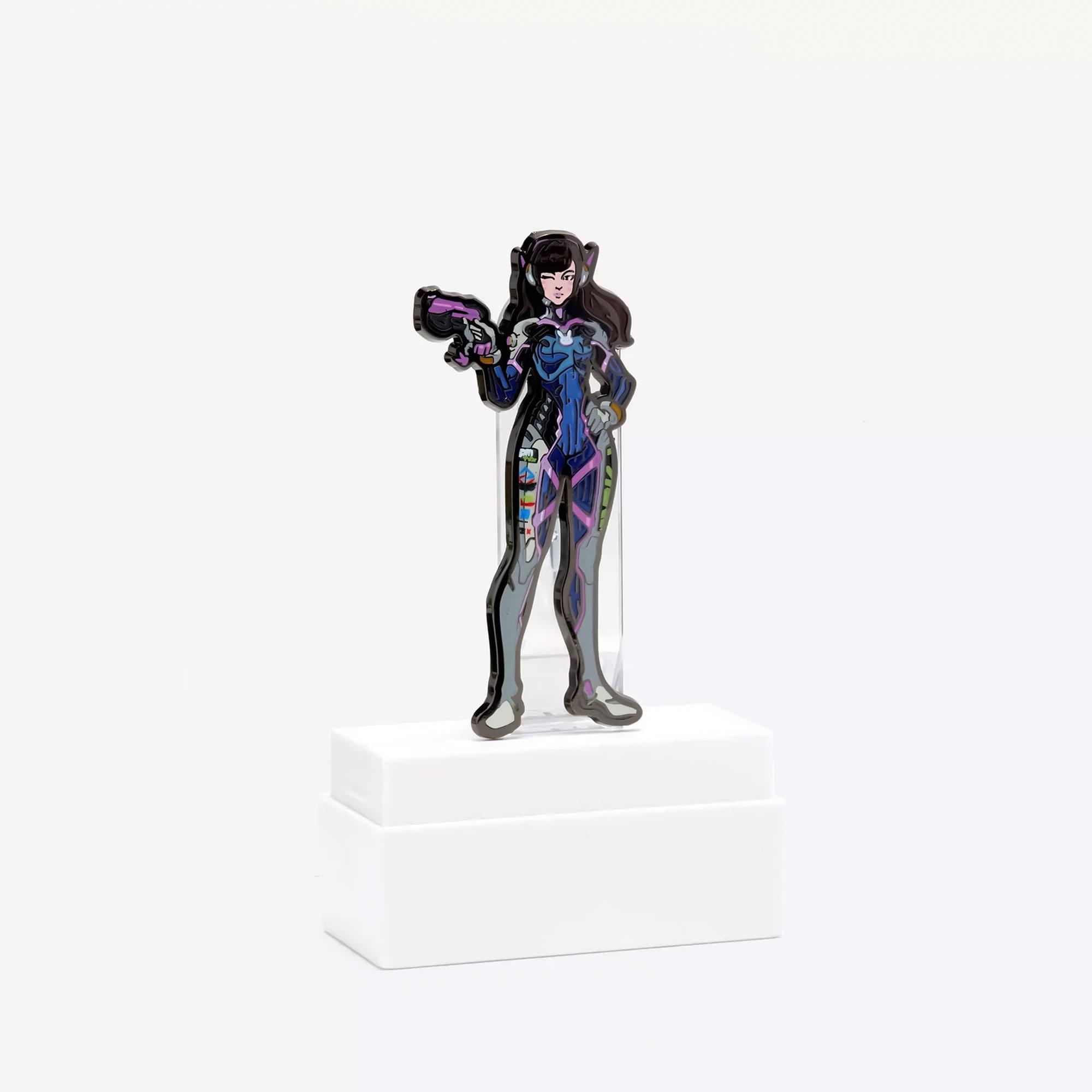 Alt View 2. CMD Collectibles - Overwatch 3-Inch Collectible Enamel FiGPiN Wave 1 - D. Va - Multicolored.