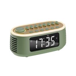 PRIMEPLUS - Sleep Sound Machine White Noise Machine Bluetooth Speaker, Digital Alarm Clock with LED Display RGB Night Light - Green