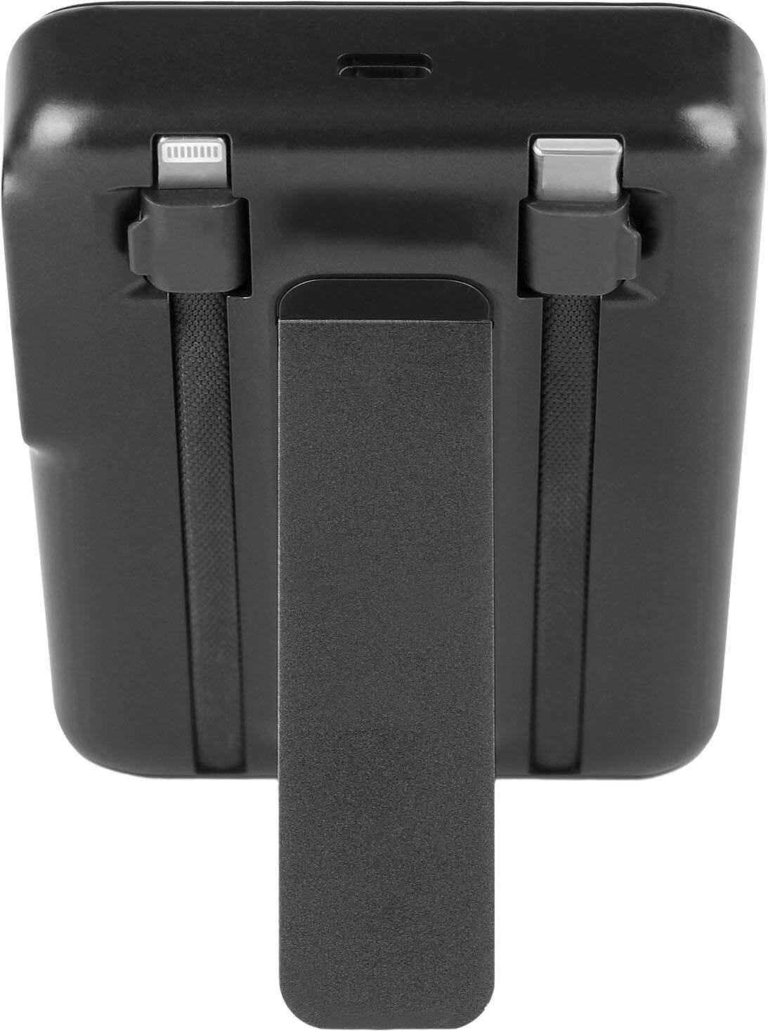 Alt View 6. Aluratek - Wireless MagSafe/Qi2 10K Power Bank with Apple iPhone, Watch and AirPod charging, Built-in Lightning and Type-C Cables - Black.