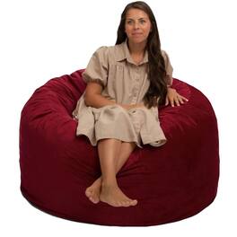 Ultimate Sack - 4ft Bean Bag Chair, Oversized Indoor Comfy Lounger, Suede - Burgundy