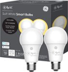 Front Zoom. C by GE - A19 Bluetooth Smart LED Bulb with Google Assistant/Alexa/HomeKit (2-Pack) - White Only.