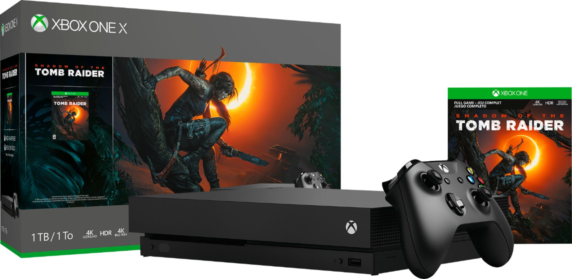 Química Espantar aleatorio Microsoft Xbox One X 1TB Shadow of the Tomb Raider Bundle with 4K Ultra HD  Blu-ray Black CYV-00096 - Best Buy