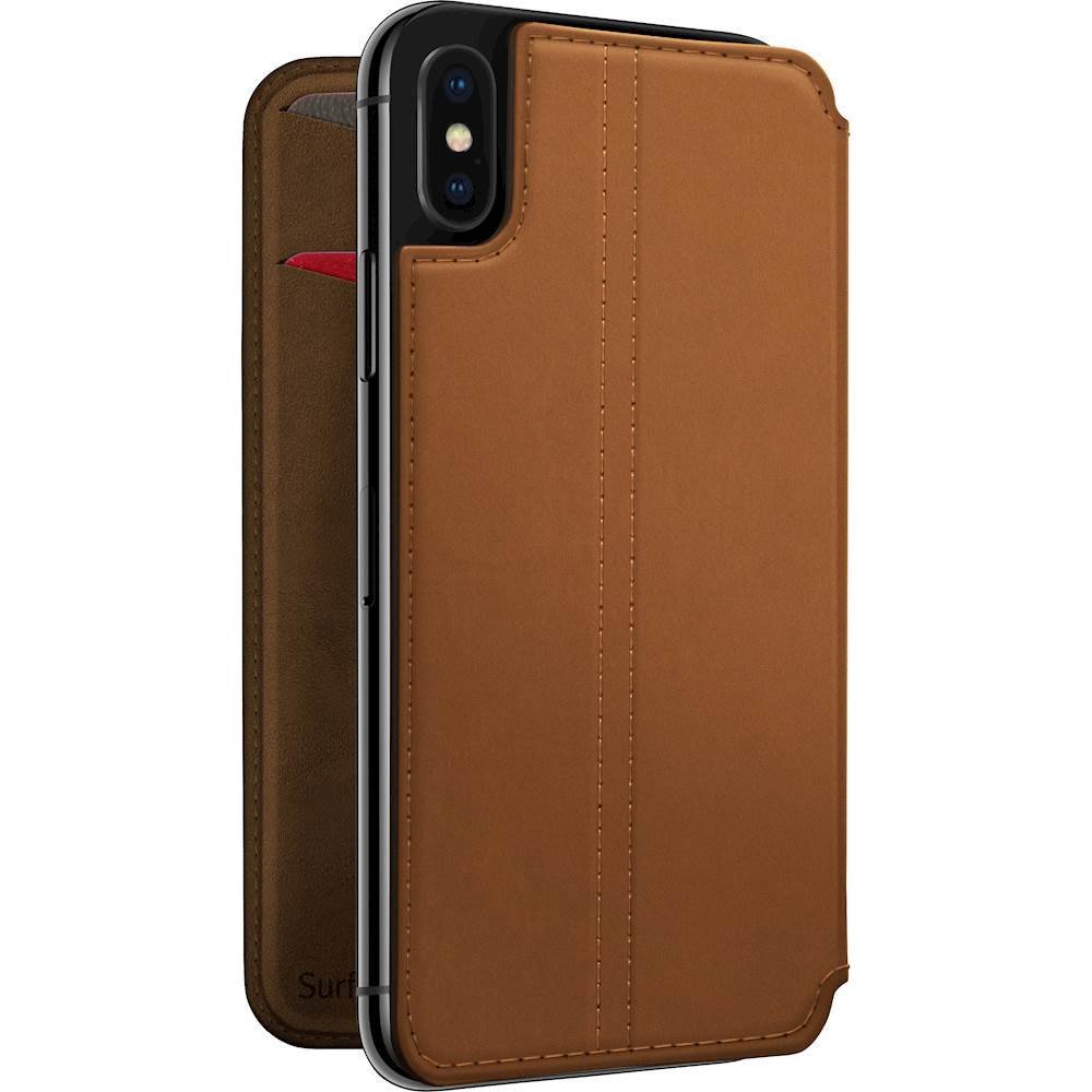 surfacepad case for apple iphone x and xs - cognac