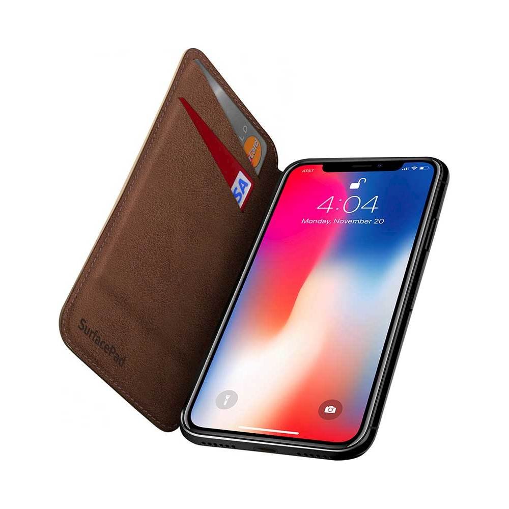 surfacepad case for apple iphone x and xs - cognac