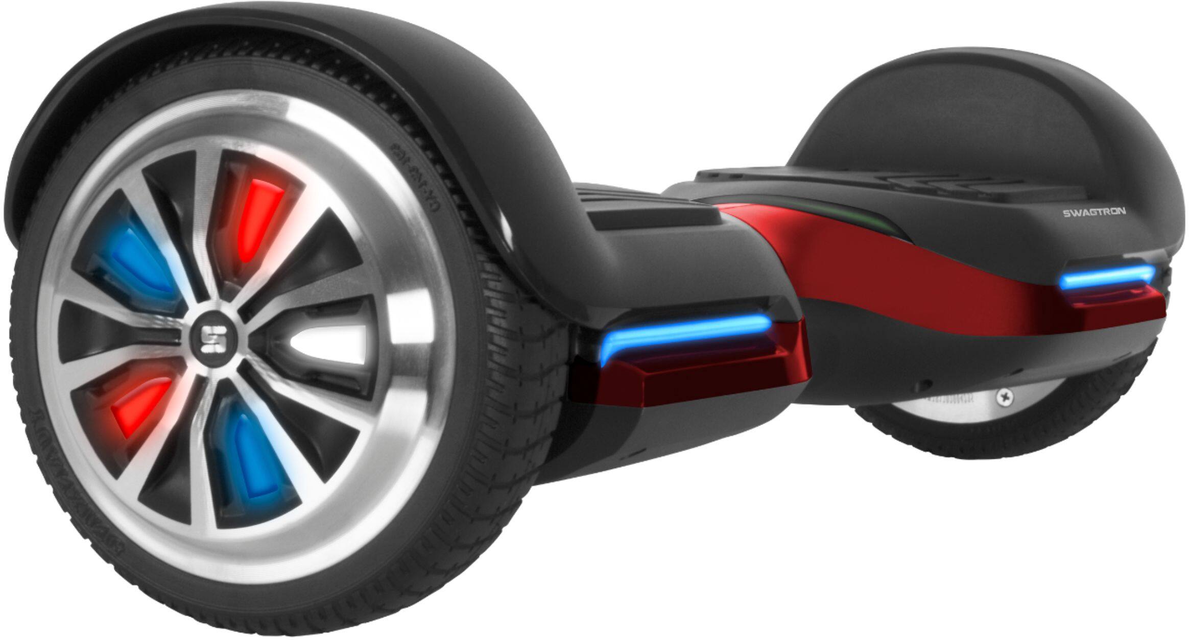 Alt View 19. Swagtron - T588 Self-Balancing Bluetooth Scooter with LED Wheels - Red.