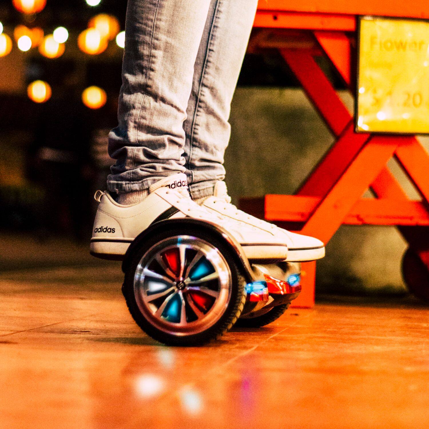 Alt View 21. Swagtron - T588 Self-Balancing Bluetooth Scooter with LED Wheels - Red.