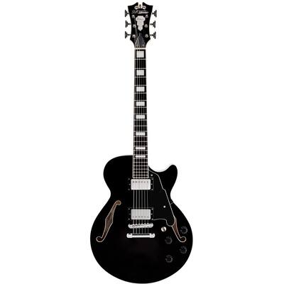 D'Angelico - Premier 6-String Full-Size Archtop-Cutaway Electric Guitar - Black/Chrome Hardware