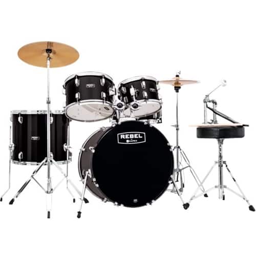 Front. Mapex - Rebel 5-Piece Drum Set - Black.