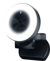Razer - Kiyo Webcam with Adjustable Ring Light - Black - Front_Zoom