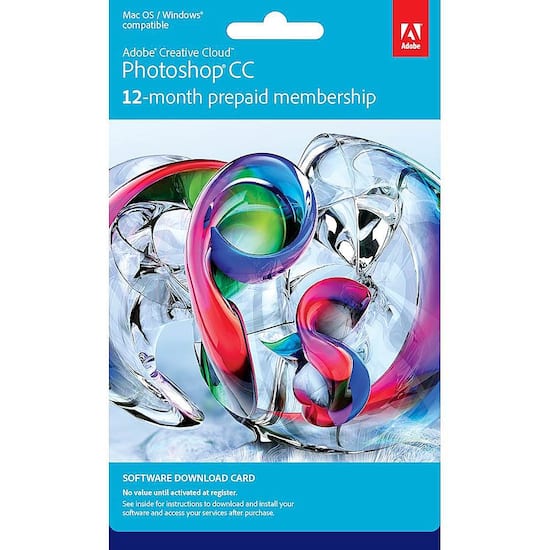 adobe photoshop cc 12 month prepaid membership mac windows