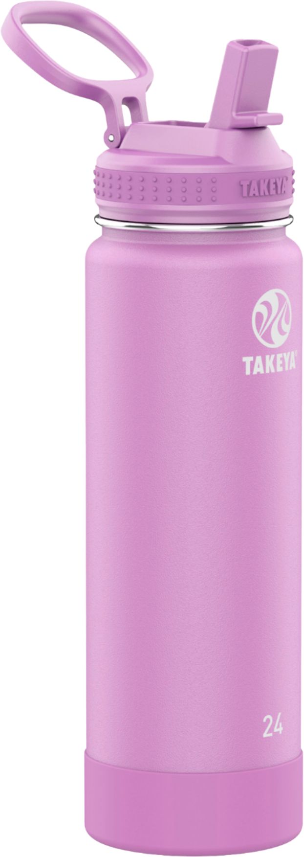 Takeya Actives 24 oz. Midnight Insulated Stainless Steel Water Bottle with Straw Lid, Black