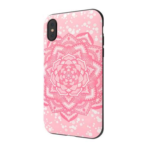 Front. ArtsCase - StrongFit Designers Case for Apple® iPhone® X and XS - Pink Flower Mandala.