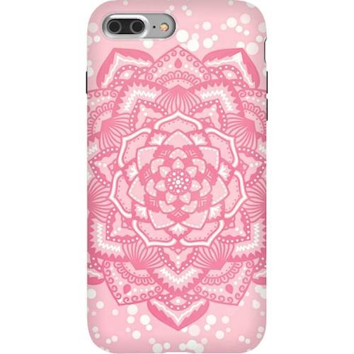 strongfit designers case for apple iphone 7 plus and 8 plus - pink flower mandala